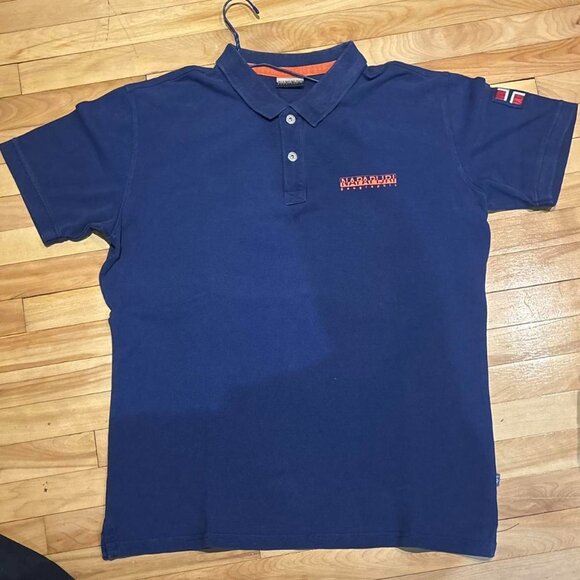 Vintage Napapijri Polo Shirt | Iconic 90s Navy Style** - Picture 2 of 6